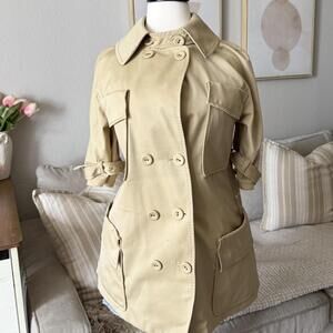 Double-Breasted Cotton Trench Coat (Bottega Veneta)